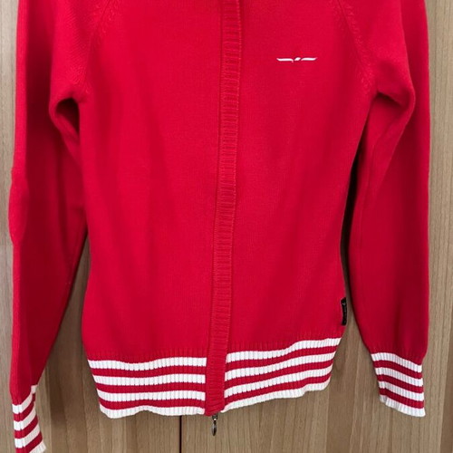 Armani Jeans cardigan red with white details, like new, size M
