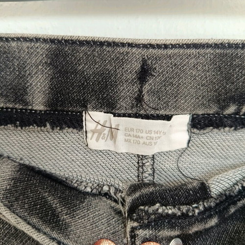 H&M Denim Skirt dark grey acid wash size S new