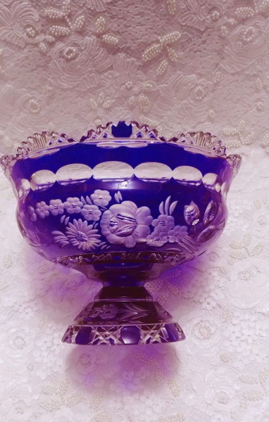 Φρουτιερα/ μπολ Meissen (Meissener) Bleikristall " Flower of London" Germany 60'