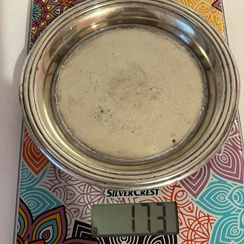 Christofle silver-plated wine coaster used with historic hallmark
