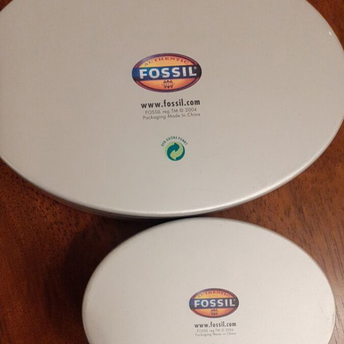 Fossil storage boxes like new, set of 2, Art Nouveau design