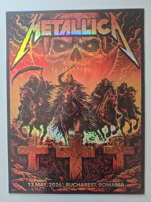 Metallica Bucharest Romania 2026 foil metallic poster 61 x 46 cm