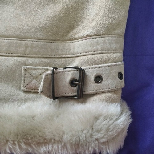 Event leather jacket used, beige, size M