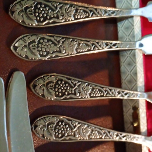 Vintage silver-plated knife sets like new, total 12 pieces