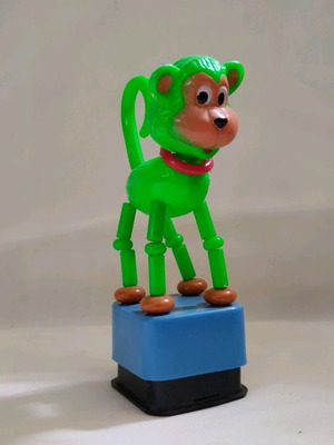 Push-Button Monkey Toy new from 1970s Hong Kong