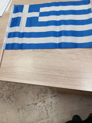 Greek flag with pole new 30x20cm