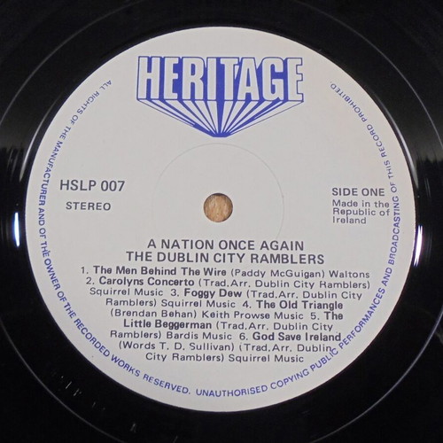 The Dublin City Ramblers A Nation Once Again vinyl record 33 rpm 1974 used