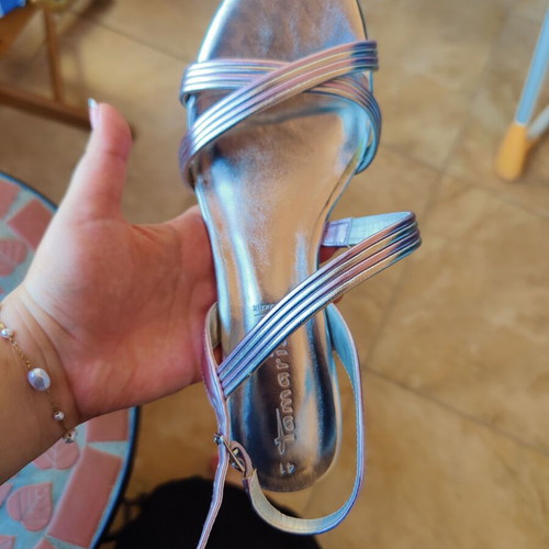 Tamaris silver high heels size 41