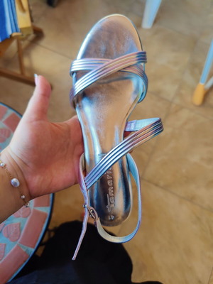 Tamaris silver high heels size 41