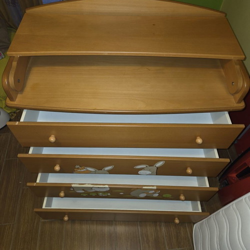 Children's wooden dresser with changing table like new