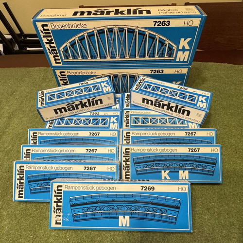Marklin HO Model Trains used, vintage, complete with accessories