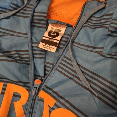 Burton windbreaker used medium men's blue orange