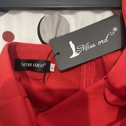Red One-Shoulder Maxi Evening Dress Size L New with Tags