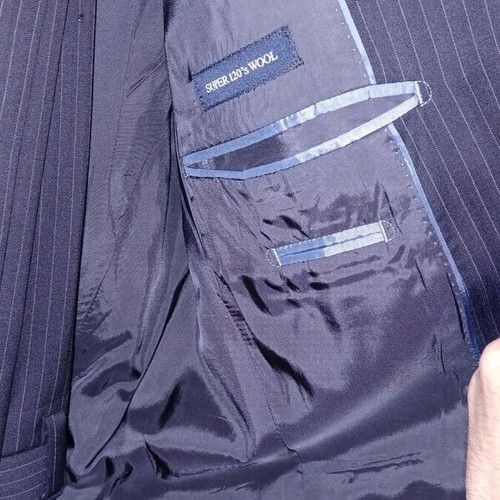 Massimo Dutti striped suit like new, Super 120 wool fabric