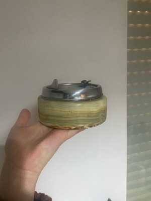Vintage ashtray used with green onyx stone