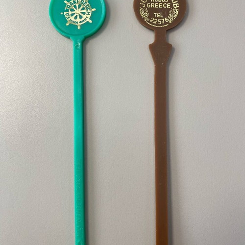 Collectible stirrers from Rhodes Faliraki Beach & JOHNNY’S PUB 1980s like new (2)
