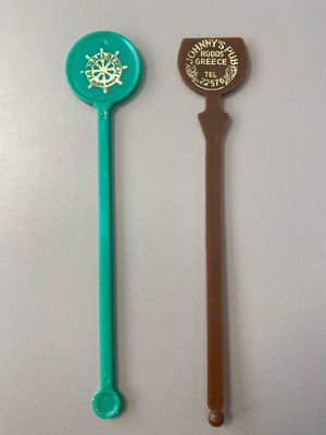 Collectible stirrers from Rhodes Faliraki Beach & JOHNNY’S PUB 1980s like new (2)