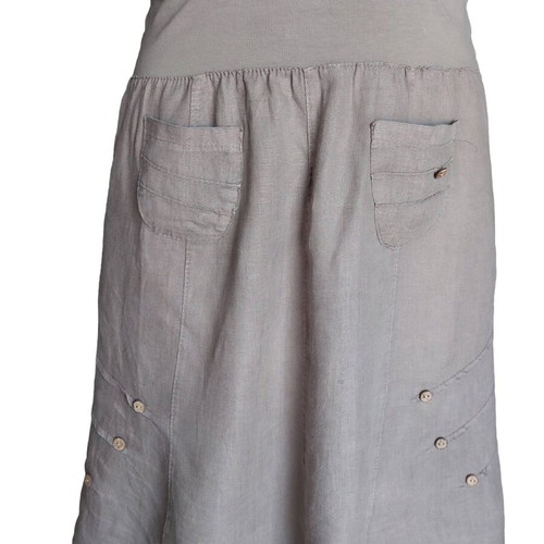 Boho linen skirt beige one size like new