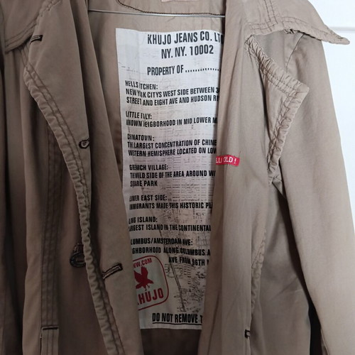 Khujo beige lightweight jacket medium used, good condition