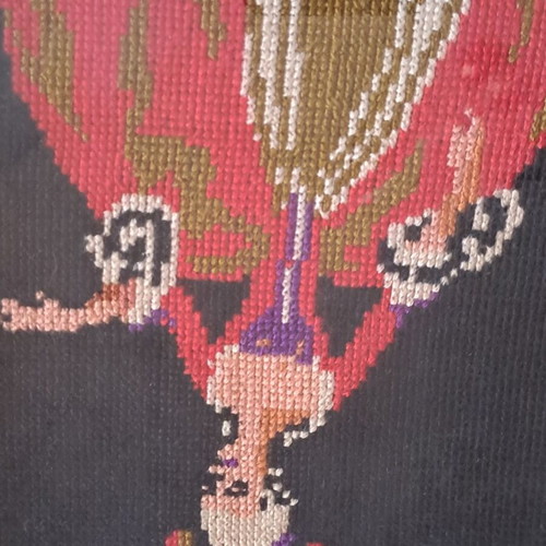 Vintage χειροποίητα κεντητά κεντήματα Μαρκήσιος και Μαρκησία, δεκαετία 70