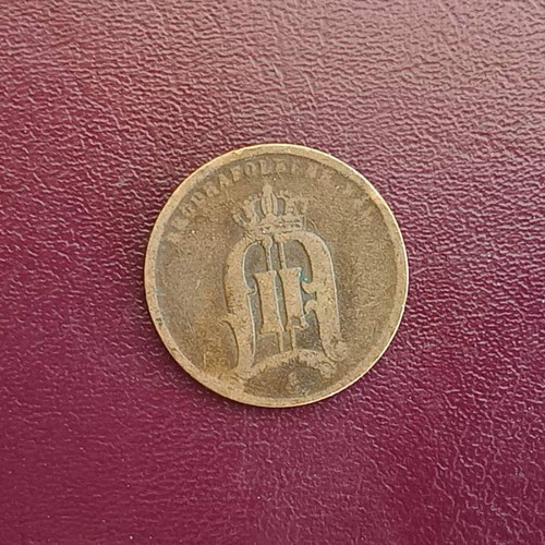 Sweden 2 Öre Coin 1874 used, copper