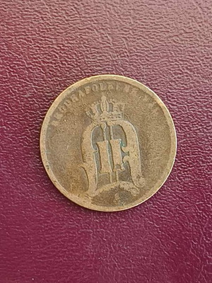 Sweden 2 Öre Coin 1874 used, copper