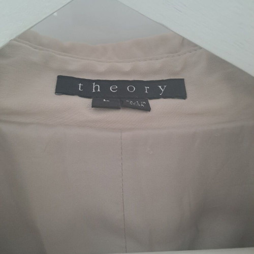Theory women's trench coat like new, size L, white and gray
