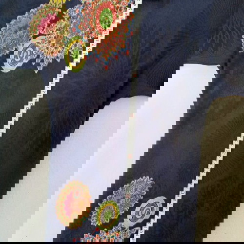 Desigual knitted dress XL like new, blue with colorful mandala patterns