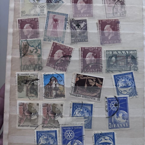Stamps collection in album, 11 sheets