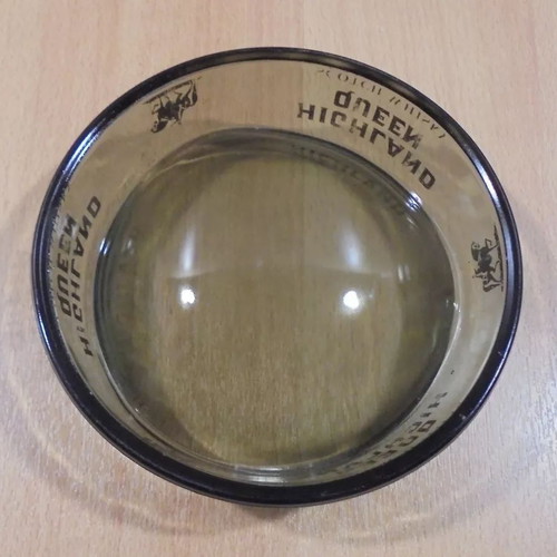 Highland Queen scotch whisky old promotional glass ashtray used