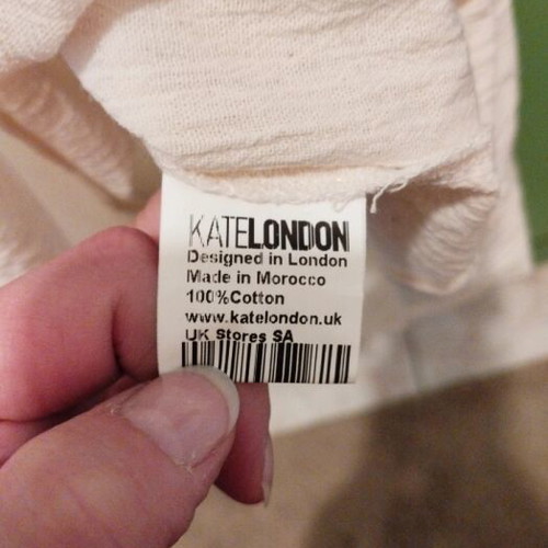 Kate London dress cream crinkled cotton new, size XL