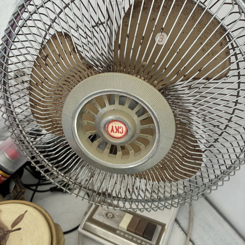 Vintage CKY Taiwan fan used, works normally, light rust, 1987