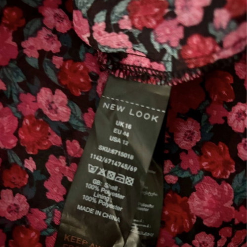 New Look pink summer dress like new, floral print, empire line