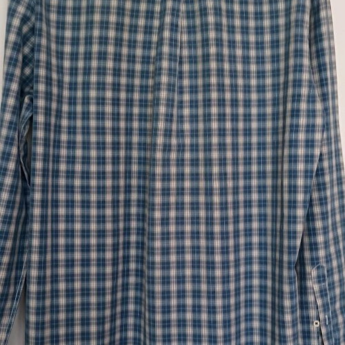 Oxford Company men's shirt plaid blue white like new, size L