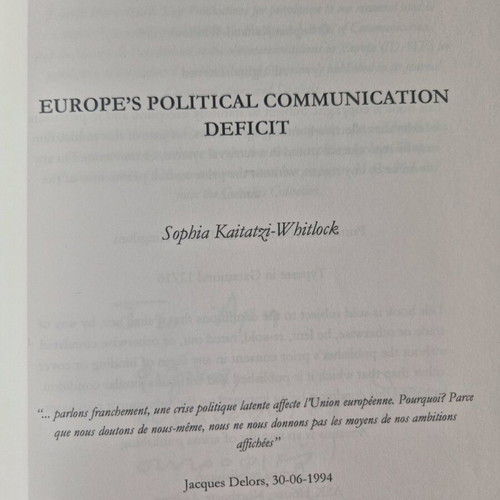Europe's Political Communication Deficit book like new, English