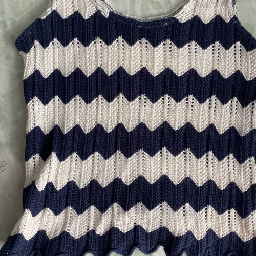 Vintage crochet top 90s Y2K white blue new