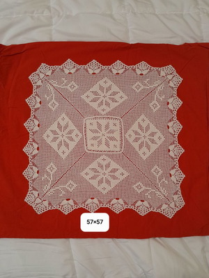 Beige Crochet Table Linen Like New