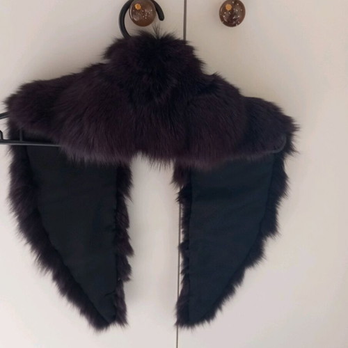 Fur collar purple natural fur new