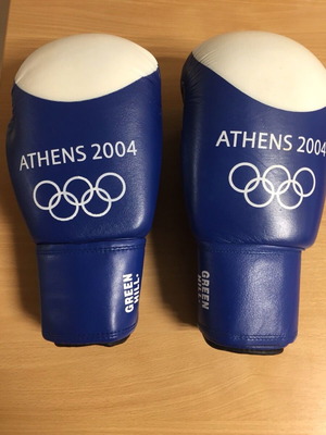 Boxing gloves Athens 2004 Olympic Games blue new