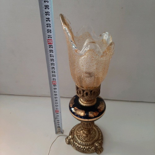 Porcelain and bronze lamp like new, 1960-70