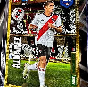JULIAN ALVAREZ WONDER KID ROOKIE CARD NO 303 PANINI ADRENALYN XL FIFA 365 2020 ((GEM MINT 10/10))