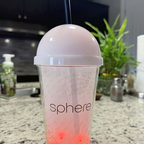 The Sphere Las Vegas Light Up Tumbler Cup 20oz with Multicolor LED and Straw