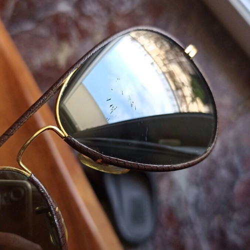 Ray-Ban Bausch & Lomb 5814 used sunglasses with leather frame
