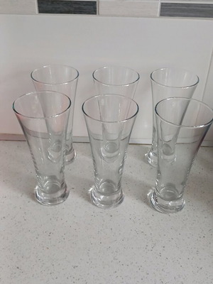 Ψηλά ποτήρια μπύρας καινούργια, σετ 6 τεμαχίων