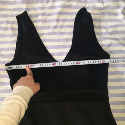 Stradivarius women's dress L like new, black, elastic with open back