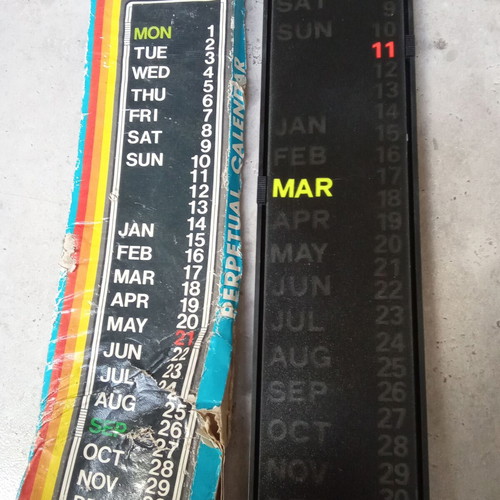 Collectible 1980s calendar used, perpetual calendar