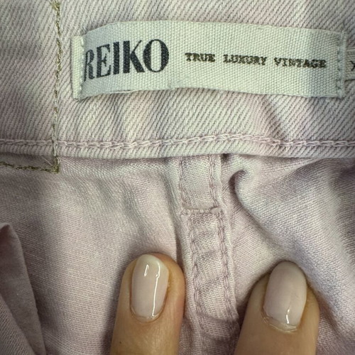 Reiko pink denim shorts XS high waist button fly like new