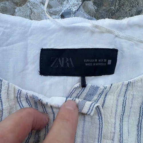 Zara striped shirt, white and blue