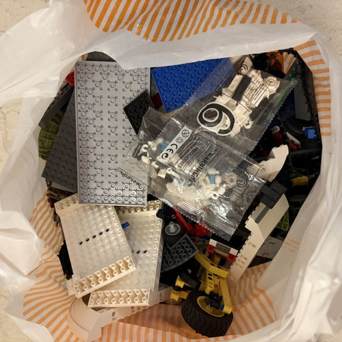 Mixed construction bricks, 2 large bags, approx. 9.5 kg