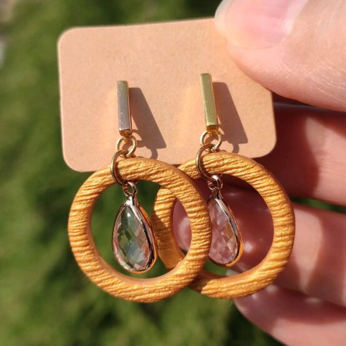 Handmade earrings new, gold color, polymer clay and steel